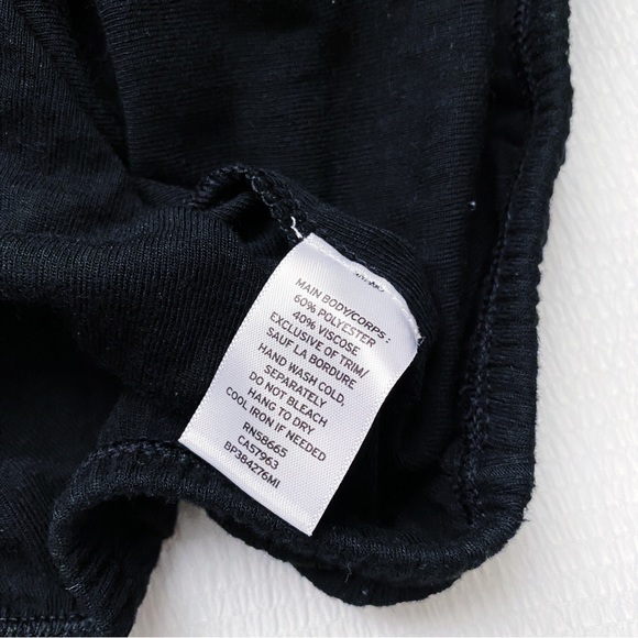 BP Black Ribbed Flared Parted Sleeve Surplice Top - Picture 9 of 12